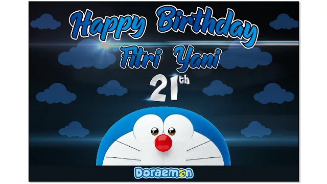 SPANDUK ULANG TAHUN DORAEMON .cdr