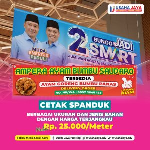 Cetak Spanduk Berbagai Ukuran dan Jenis Bahan di Usaha Jaya Printing Bungo