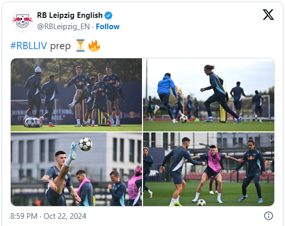 RP Leipzig bersiap Hadapi Liverpool di Liga Champions