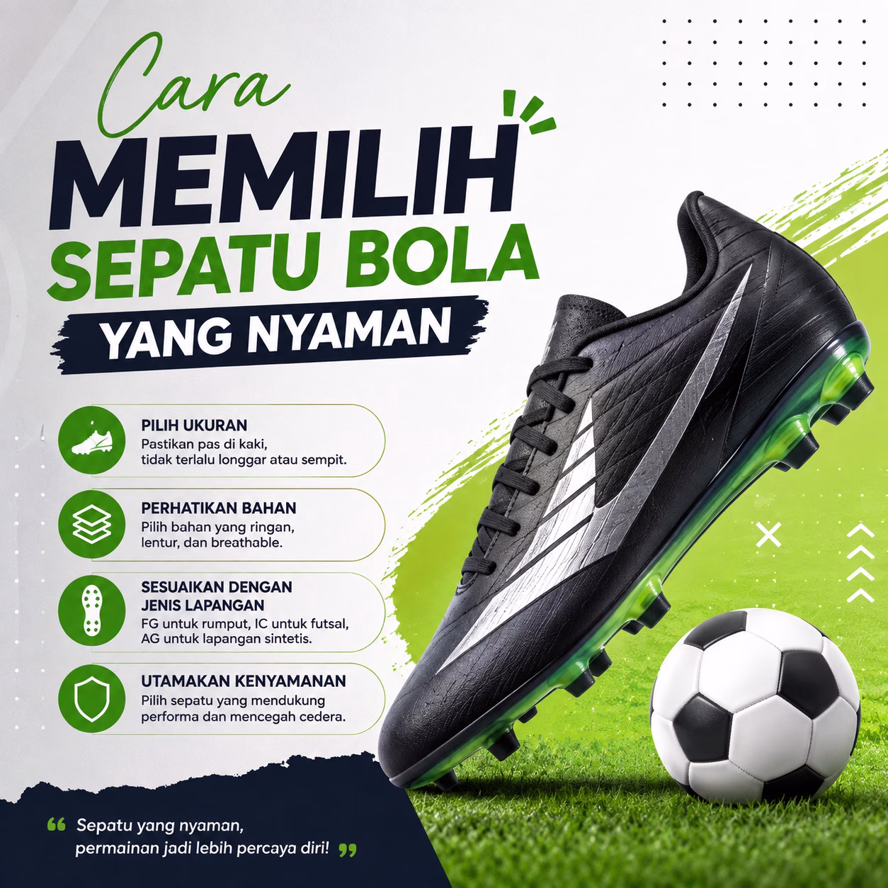 Cara Memilih Sepatu Bola yang Nyaman