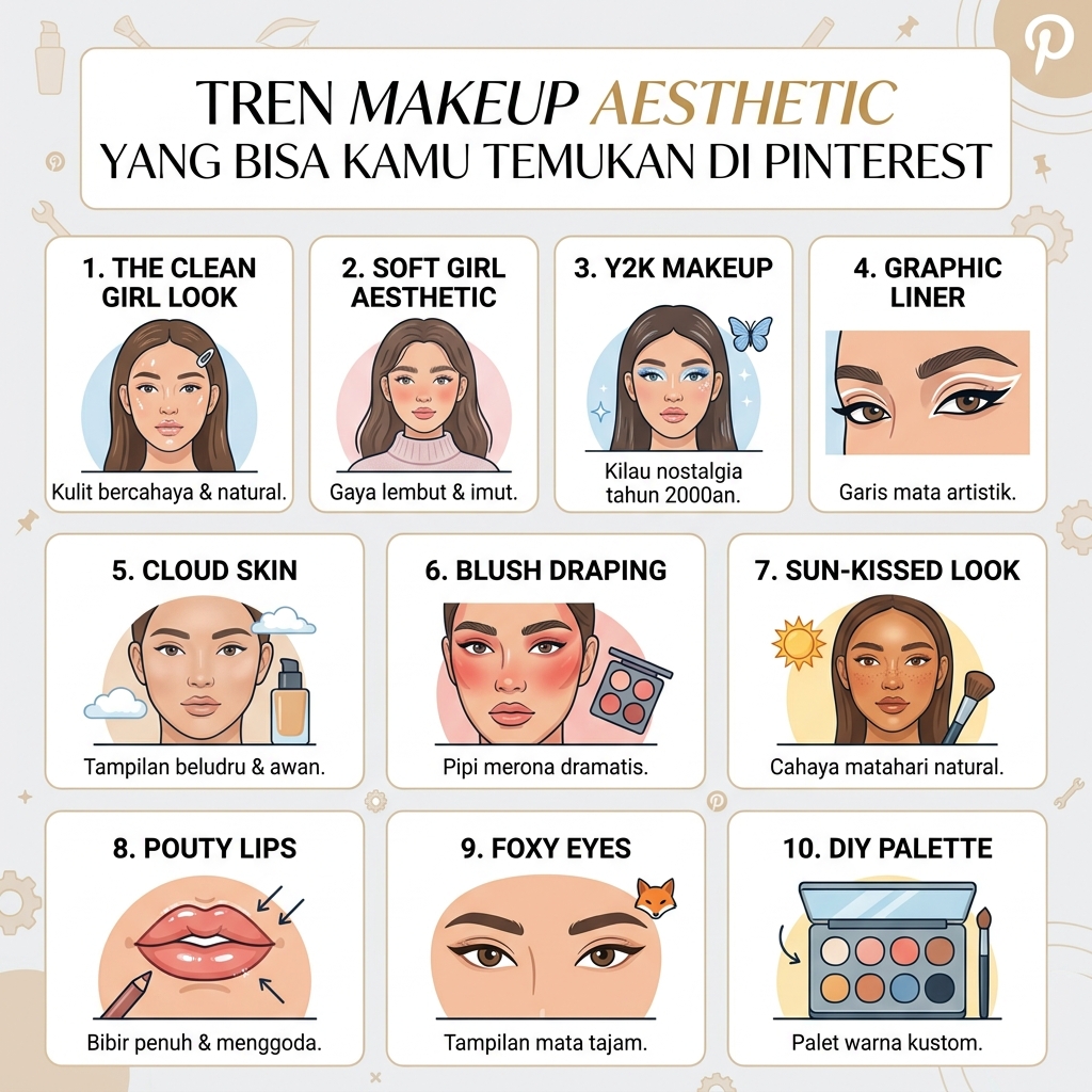 Tren Makeup Aesthetic yang Bisa Kamu Temukan di Pinterest