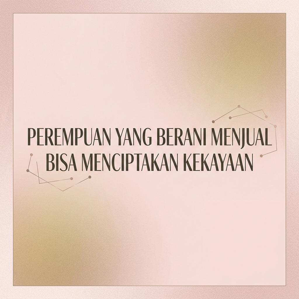Perempuan yang Berani Menjual Bisa Menciptakan Kekayaan