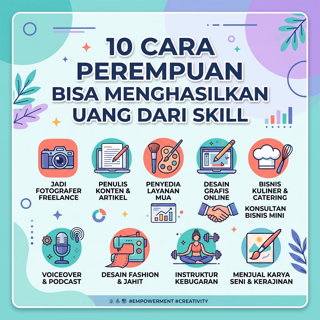 10 Cara Perempuan Bisa Menghasilkan Uang dari Skill