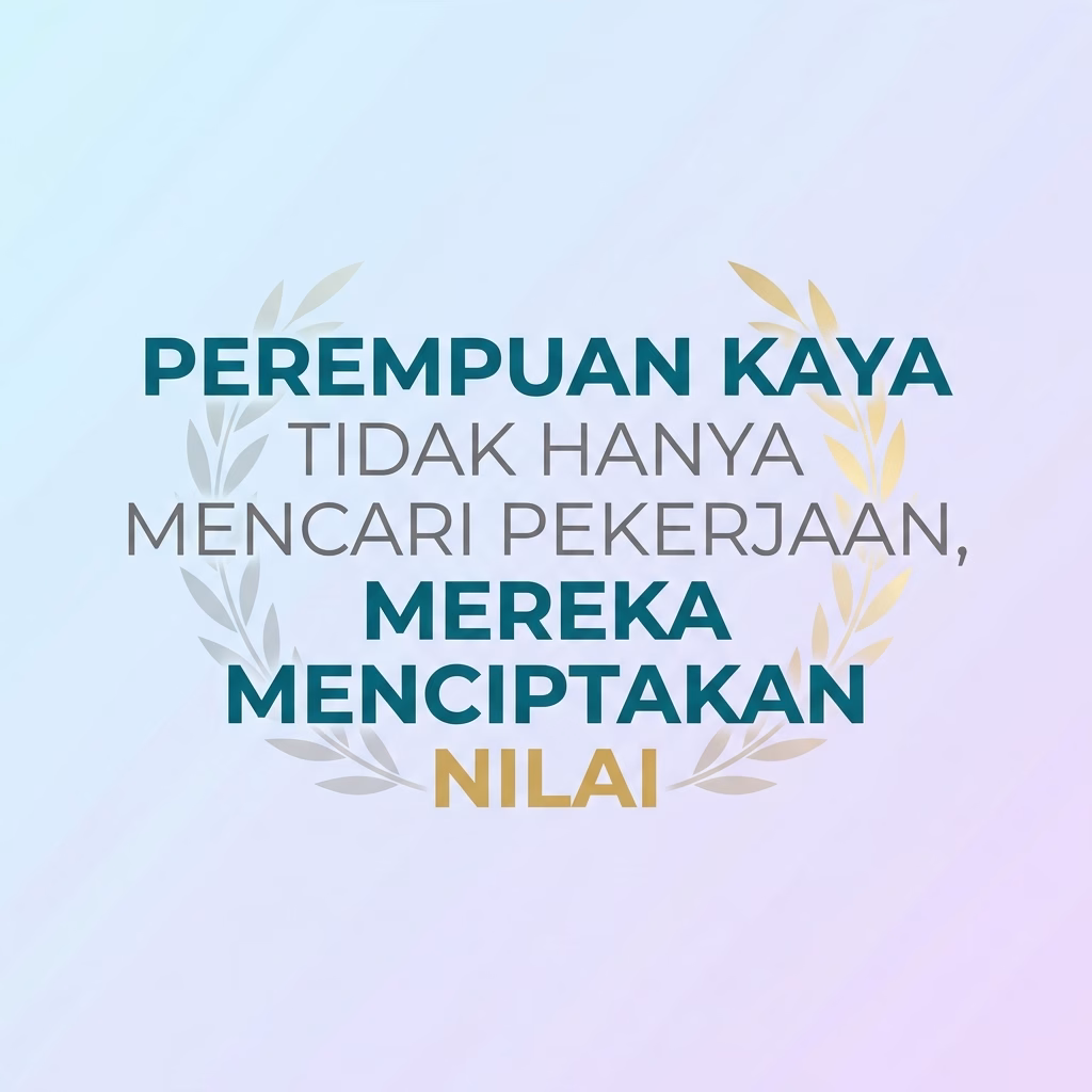 Perempuan Kaya Tidak Mencari Pekerjaan, Menciptakan Nilai