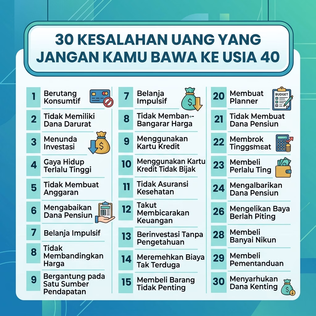 30 Kesalahan Uang yang Jangan Kamu Bawa ke Usia 40