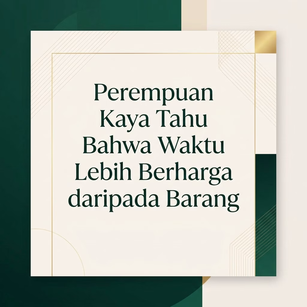 Perempuan Kaya Tahu Bahwa Waktu Lebih Berharga