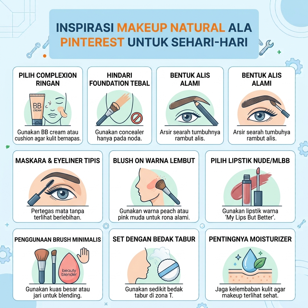 Inspirasi Makeup Natural ala Pinterest untuk Sehari-hari