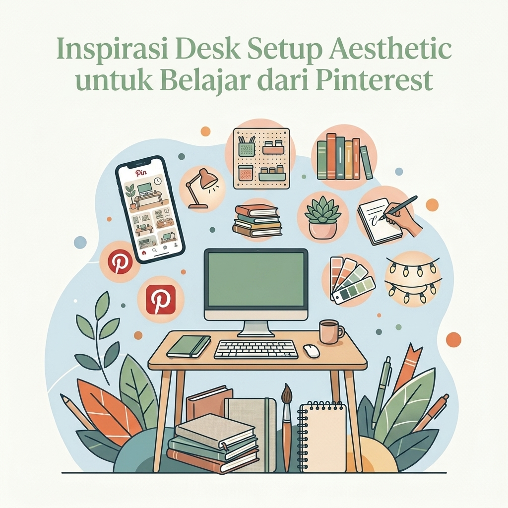 Inspirasi Desk Setup Aesthetic untuk Belajar dari Pinterest