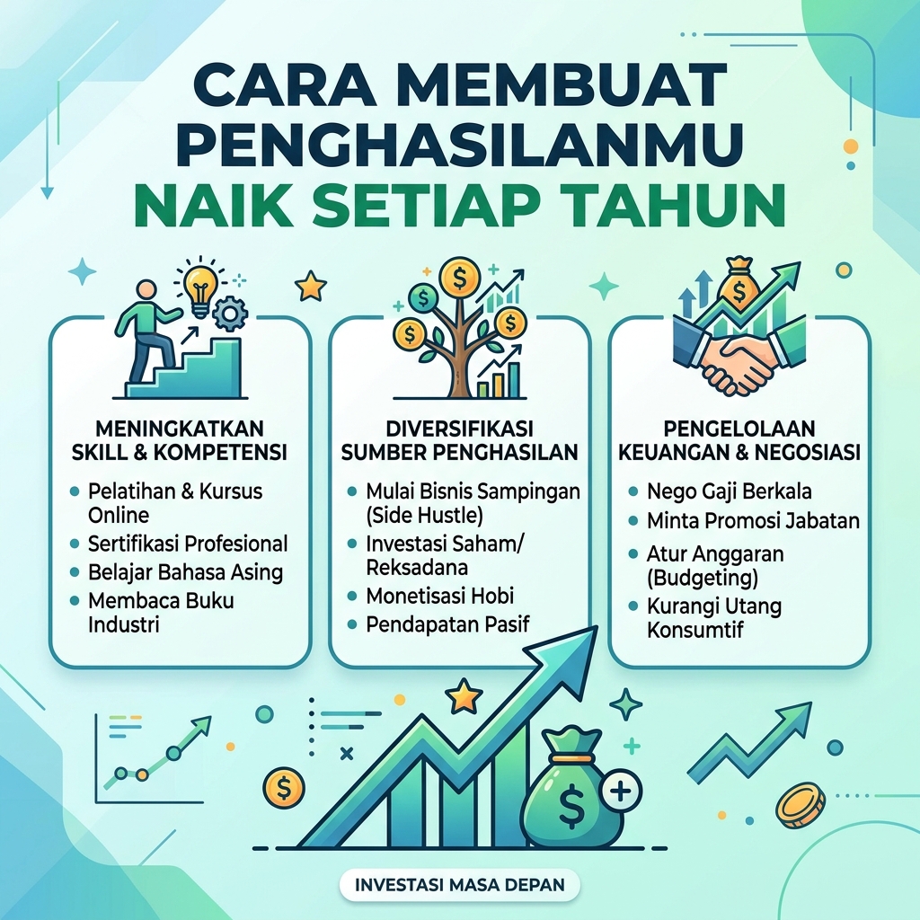 Cara Membuat Penghasilanmu Naik Setiap Tahun