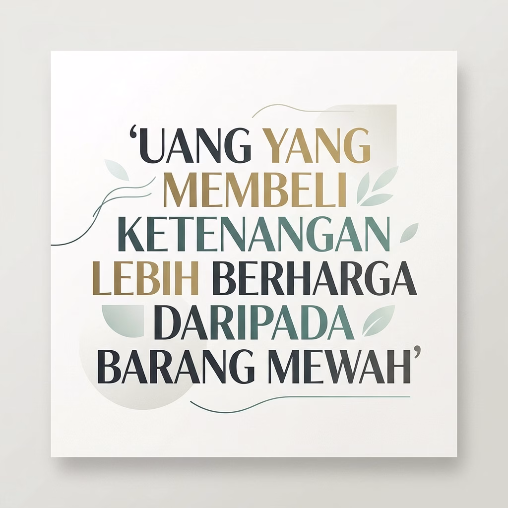 Uang Membeli Ketenangan Lebih Berharga dari Barang Mewah