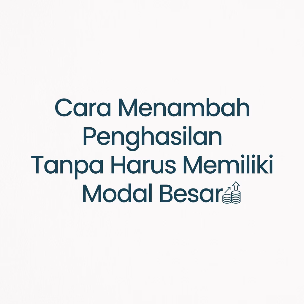 Cara Menambah Penghasilan Tanpa Harus Memiliki Modal Besar