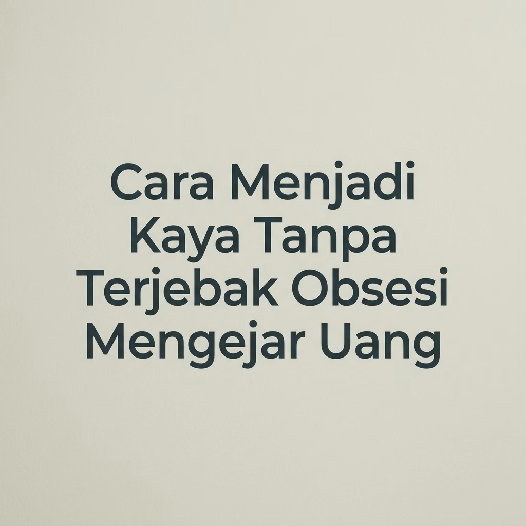 Cara Menjadi Kaya Tanpa Terjebak Obsesi Mengejar Uang