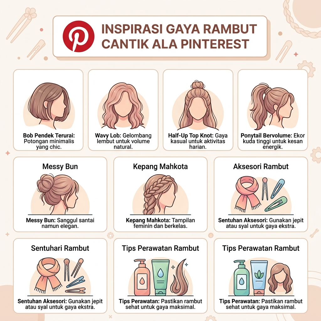 Inspirasi Gaya Rambut Cantik ala Pinterest