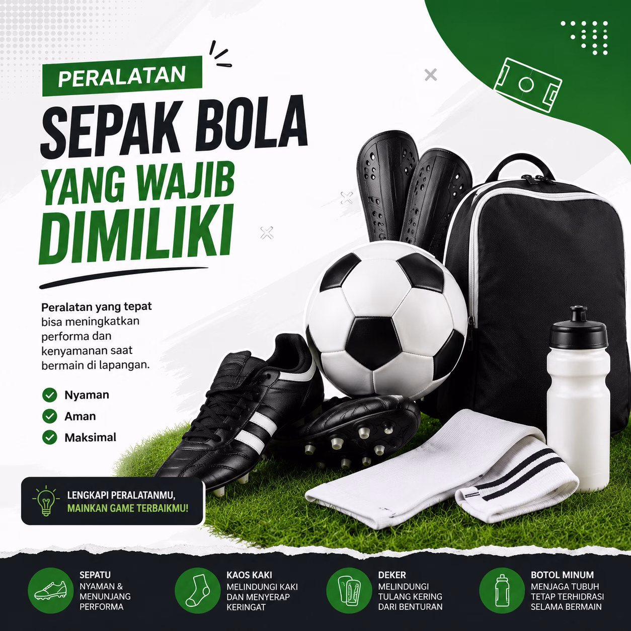 Peralatan Sepak Bola yang Wajib Dimiliki
