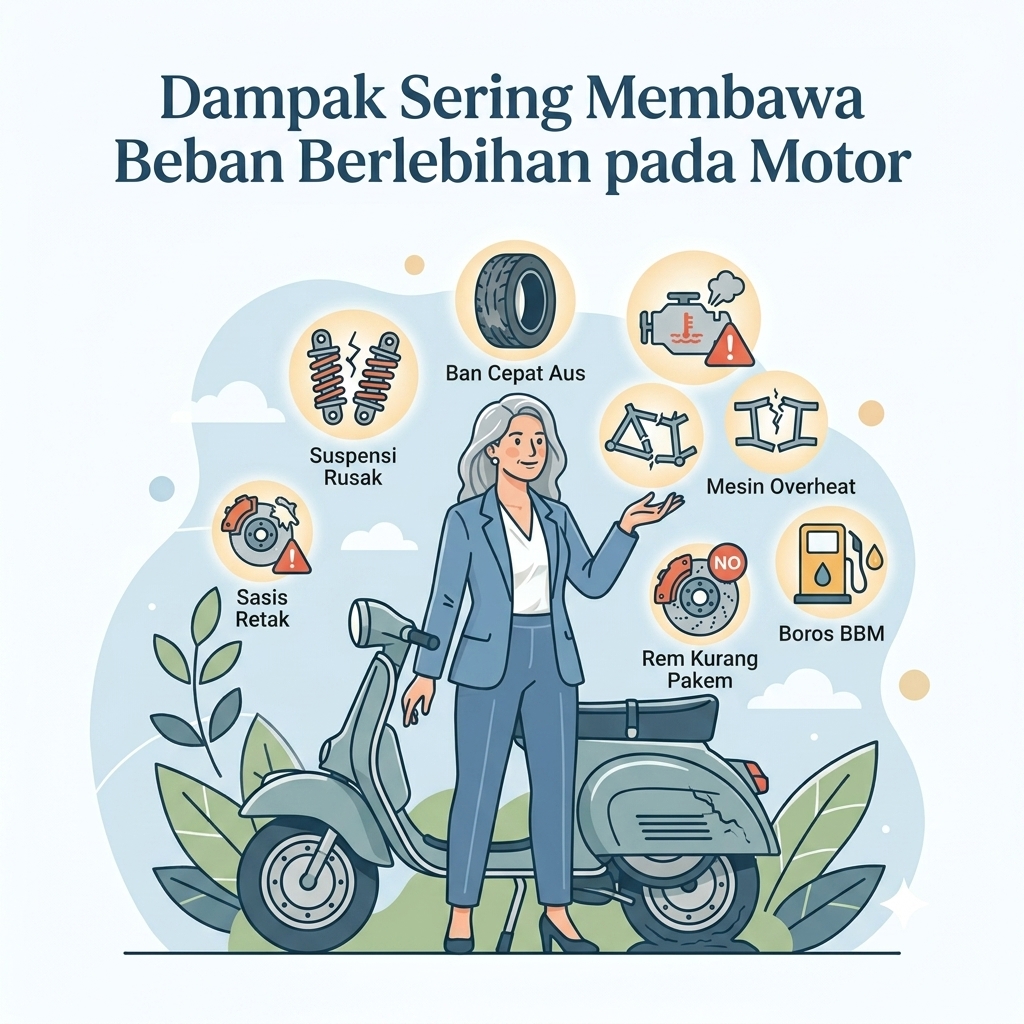 Dampak Sering Membawa Beban Berlebihan pada Motor