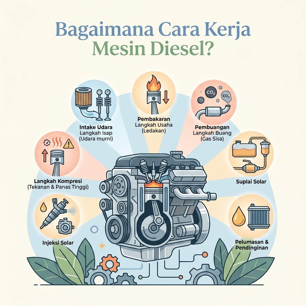 Bagaimana Cara Kerja Mesin Diesel?