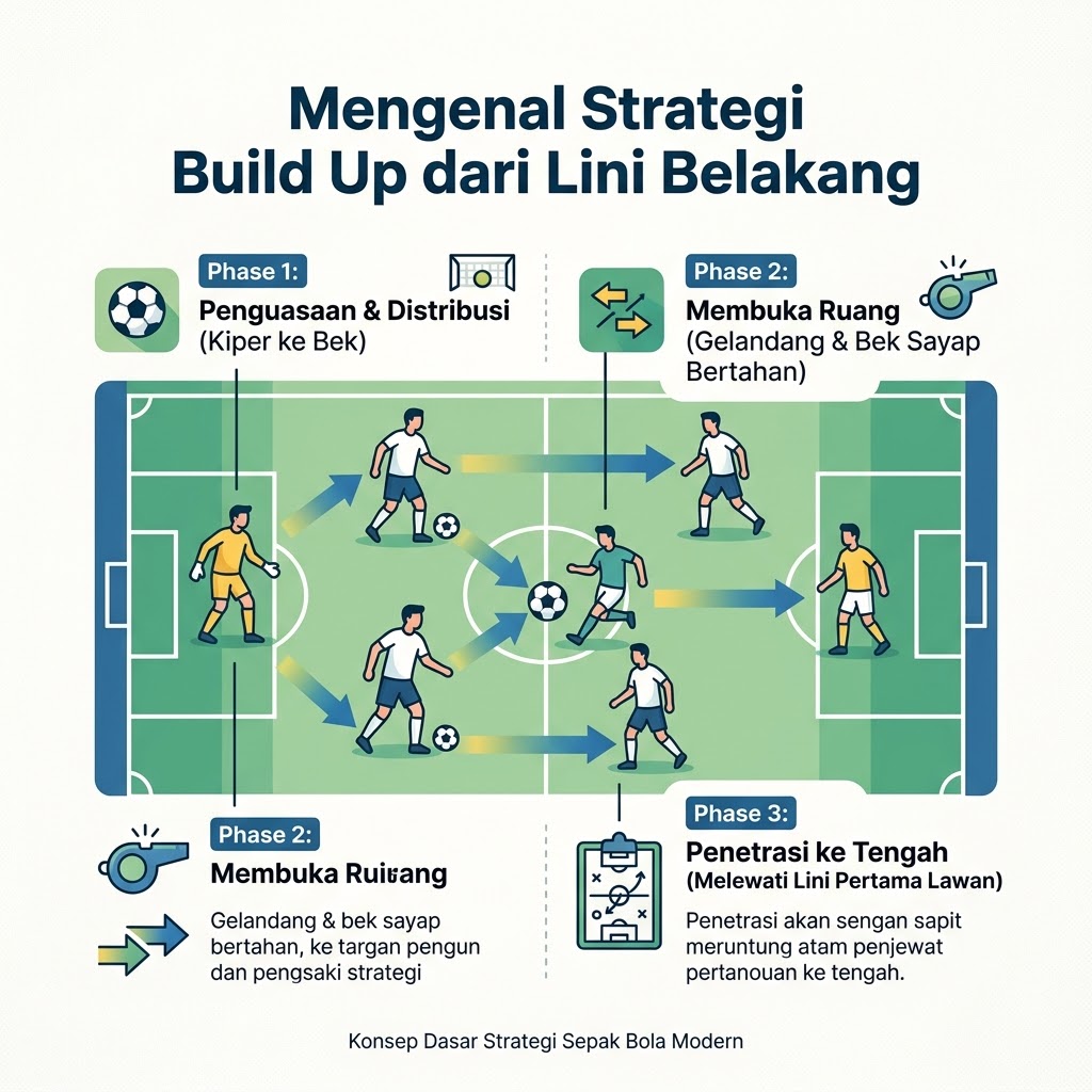 Mengenal Strategi Build Up dari Lini Belakang