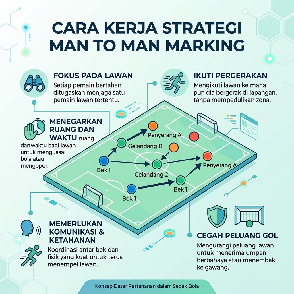 Cara Kerja Strategi Man to Man Marking